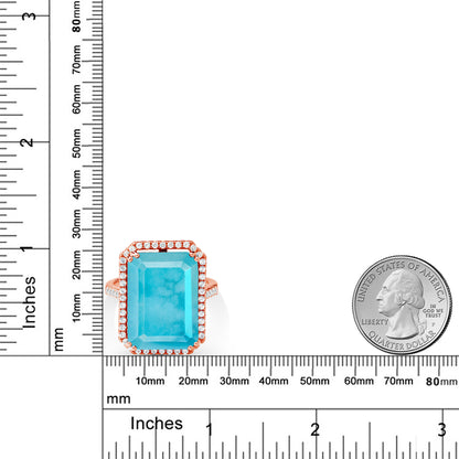 11.5カラット 天然石 ターコイズ リング 指輪 シルバー925 18金 ピンクゴールド 加工 12月 誕生石
