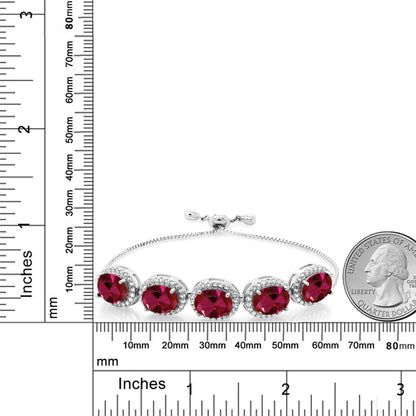 11.05カラット  シンセティック ルビー ブレスレット   シルバー925  7月 誕生石