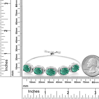 13.55カラット 天然 マラカイト ブレスレット シルバー925
