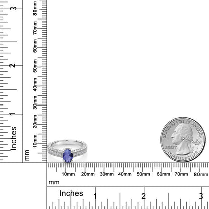 0.85カラット  天然 アイオライト リング 指輪  天然 トパーズ シルバー925  3月 誕生石