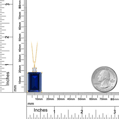 17.77カラット シンセティック サファイア ネックレス ラボグロウンダイヤモンド シルバー925 18金 イエローゴールド 加工 9月 誕生石
