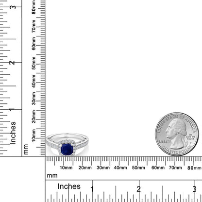 1.88カラット  天然 サファイア リング 指輪  シンセティック ホワイトサファイア シルバー925  9月 誕生石