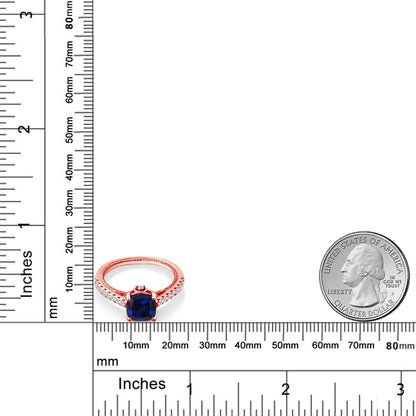 2.3カラット  シンセティック サファイア リング 指輪  シンセティック ホワイトサファイア シルバー925 18金 ピンクゴールド 加工  9月 誕生石