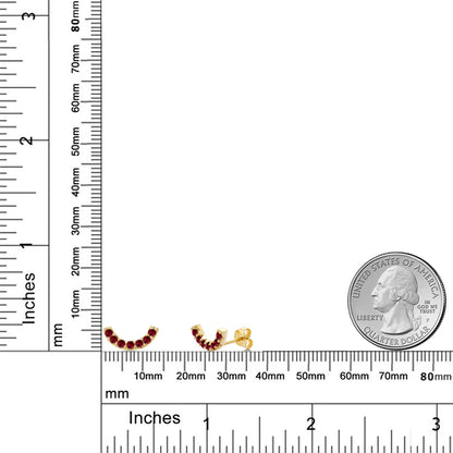 0.7カラット  シンセティック ルビー ピアス   シルバー925 18金 イエローゴールド 加工  7月 誕生石