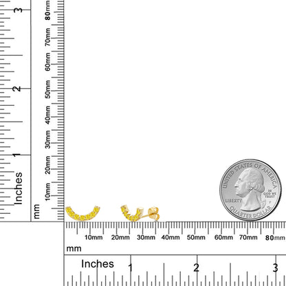 0.7カラット  シンセティック イエローサファイア ピアス   シルバー925 18金 イエローゴールド 加工  9月 誕生石