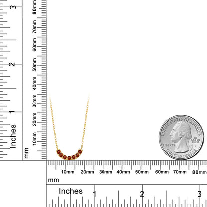 0.34カラット 天然 ガーネット ネックレス シルバー925 18金 イエローゴールド 加工 1月 誕生石