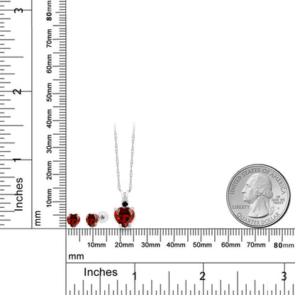 3.27カラット 天然 ガーネット ネックレス ピアス セット 14金 ホワイトゴールド K14 1月 誕生石