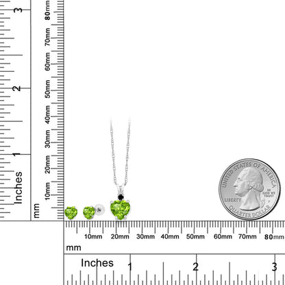 2.67カラット 天然石 ペリドット ネックレス ピアス セット 14金 ホワイトゴールド K14 8月 誕生石