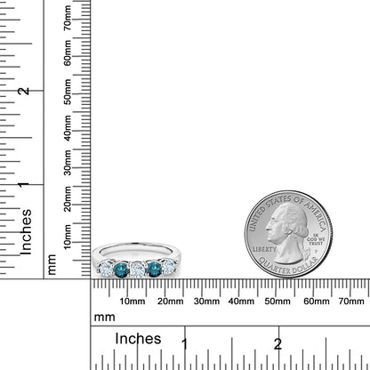 0.81カラット  天然 アクアマリン リング 指輪  天然 ブルーダイヤモンド シルバー925  3月 誕生石