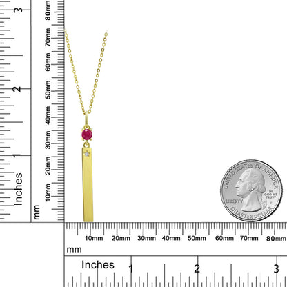 0.35カラット  天然 ルビー ネックレス   シルバー925 18金 イエローゴールド 加工  7月 誕生石