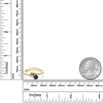 0.89カラット 天然石 ペリドット リング 指輪 天然 サファイア シルバー925 18金 イエローゴールド 加工 8月 誕生石