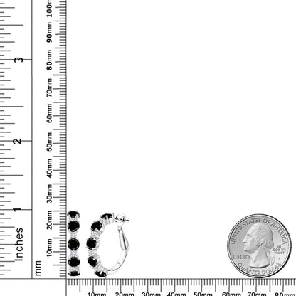 3カラット  天然 ブラックダイヤモンド フープピアス  モアサナイト シルバー925