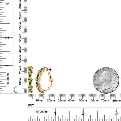 3.35カラット 天然石 ペリドット フープピアス 天然 サファイア シルバー925 18金 ピンクゴールド 加工 8月 誕生石