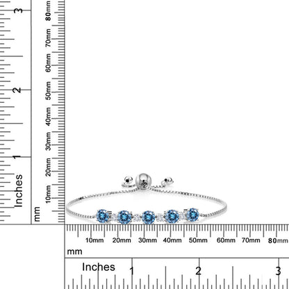 2.76カラット  ブルー モアサナイト ブレスレット  ラボグロウンダイヤモンド シルバー925