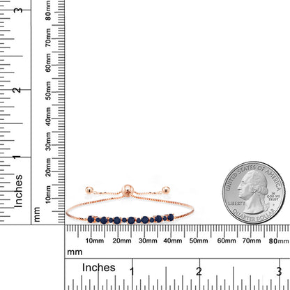 1.37カラット 天然 サファイア ブレスレット シルバー925 18金 ピンクゴールド 加工 9月 誕生石