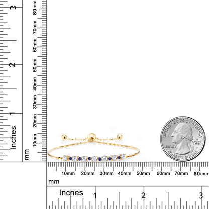 1.03カラット  シンセティック ホワイトサファイア ブレスレット  シンセティック サファイア シルバー925 18金 イエローゴールド 加工  9月 誕生石