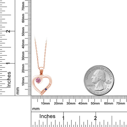 0.2カラット ラボグロウン ピンクダイヤモンド オープンハート ネックレス シンセティック サファイア シルバー925 18金 ピンクゴールド 加工