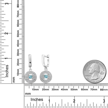 3.88カラット 天然石 ブルージルコン ピアス シルバー925