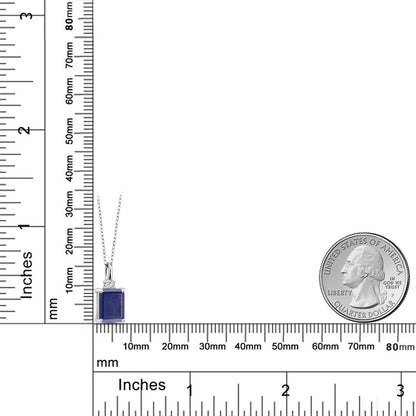 2.04カラット 天然石 ラピスラズリ ネックレス シンセティック ホワイトサファイア シルバー925 12月 誕生石