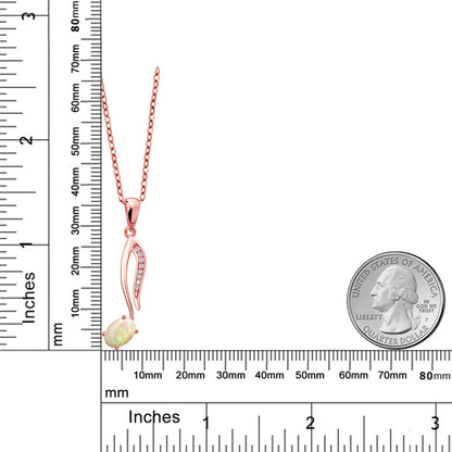 0.42カラット  天然 エチオピアンオパール ネックレス   シルバー925 18金 ピンクゴールド 加工  10月 誕生石