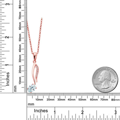 0.6カラット 天然 アクアマリン ネックレス シルバー925 18金 ピンクゴールド 加工 3月 誕生石