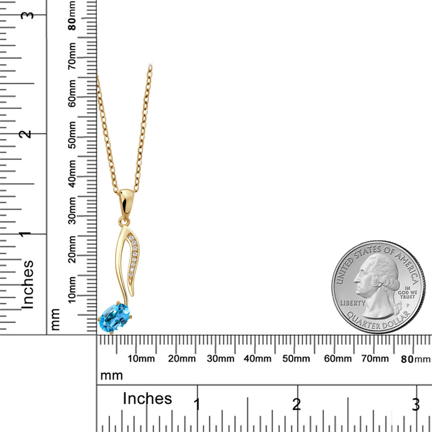 0.65カラット 天然 スイスブルートパーズ ネックレス シルバー925 18金 イエローゴールド 加工 11月 誕生石