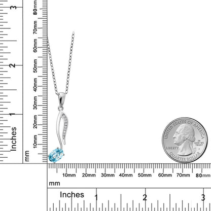0.75カラット 天然石 ブルージルコン ネックレス シルバー925