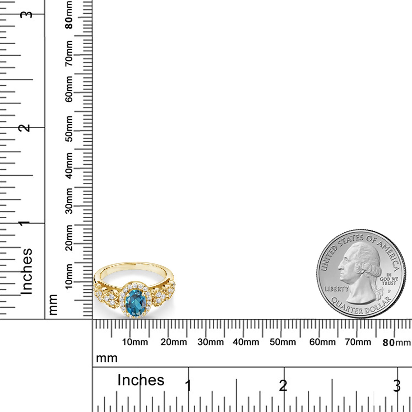 1.43カラット  天然 ロンドンブルートパーズ リング 指輪   シルバー925 18金 イエローゴールド 加工  11月 誕生石