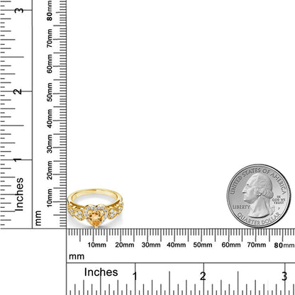 1.08カラット  天然 シトリン リング 指輪   シルバー925 18金 イエローゴールド 加工  11月 誕生石