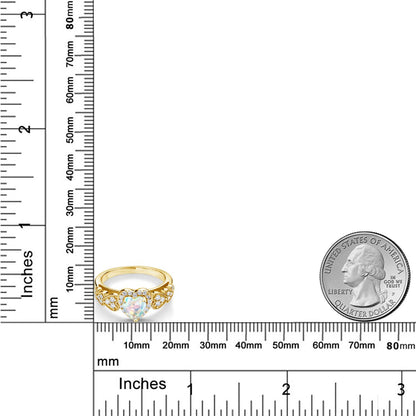 1.18カラット  シミュレイテッド ホワイトオパール リング 指輪   シルバー925 18金 イエローゴールド 加工  10月 誕生石