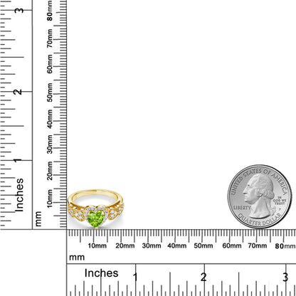 1.2カラット  天然石 ペリドット リング 指輪   シルバー925 18金 イエローゴールド 加工  8月 誕生石