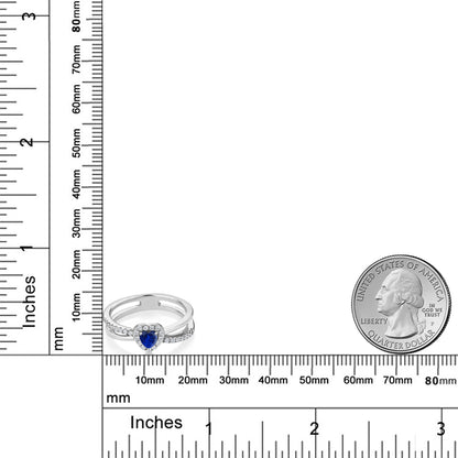 0.79カラット  シンセティック サファイア リング 指輪   シルバー925  9月 誕生石