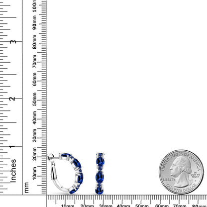 5.07カラット シンセティック サファイア ピアス シルバー925 9月 誕生石