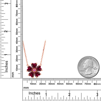 4.86カラット  シンセティック ルビー ネックレス  ピンクサファイア シルバー925 18金 ピンクゴールド 加工  7月 誕生石