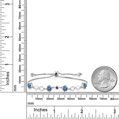 2.05カラット ブルー モアサナイト ブレスレット シンセティック サファイア シルバー925