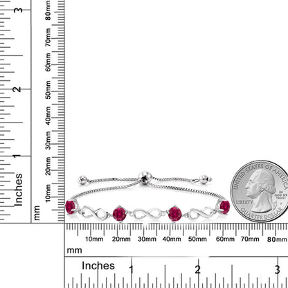 4カラット  シンセティック ルビー ブレスレット   シルバー925  7月 誕生石