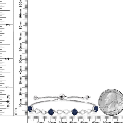 2.4カラット 天然 サファイア ブレスレット シルバー925 9月 誕生石