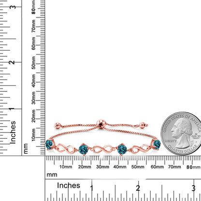 2.8カラット 天然 ロンドンブルートパーズ ブレスレット シルバー925 18金 ピンクゴールド 加工 11月 誕生石