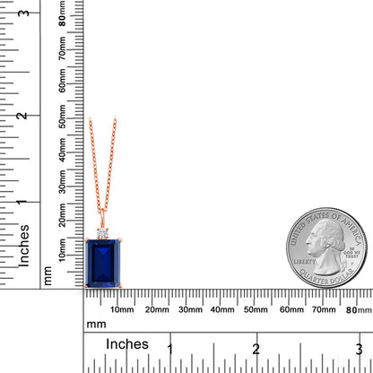 10.1カラット  シンセティック サファイア ネックレス  モアサナイト シルバー925 18金 ピンクゴールド 加工  9月 誕生石