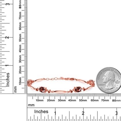 4.38カラット 天然 ガーネット ブレスレット シルバー925 18金 ピンクゴールド 加工 1月 誕生石