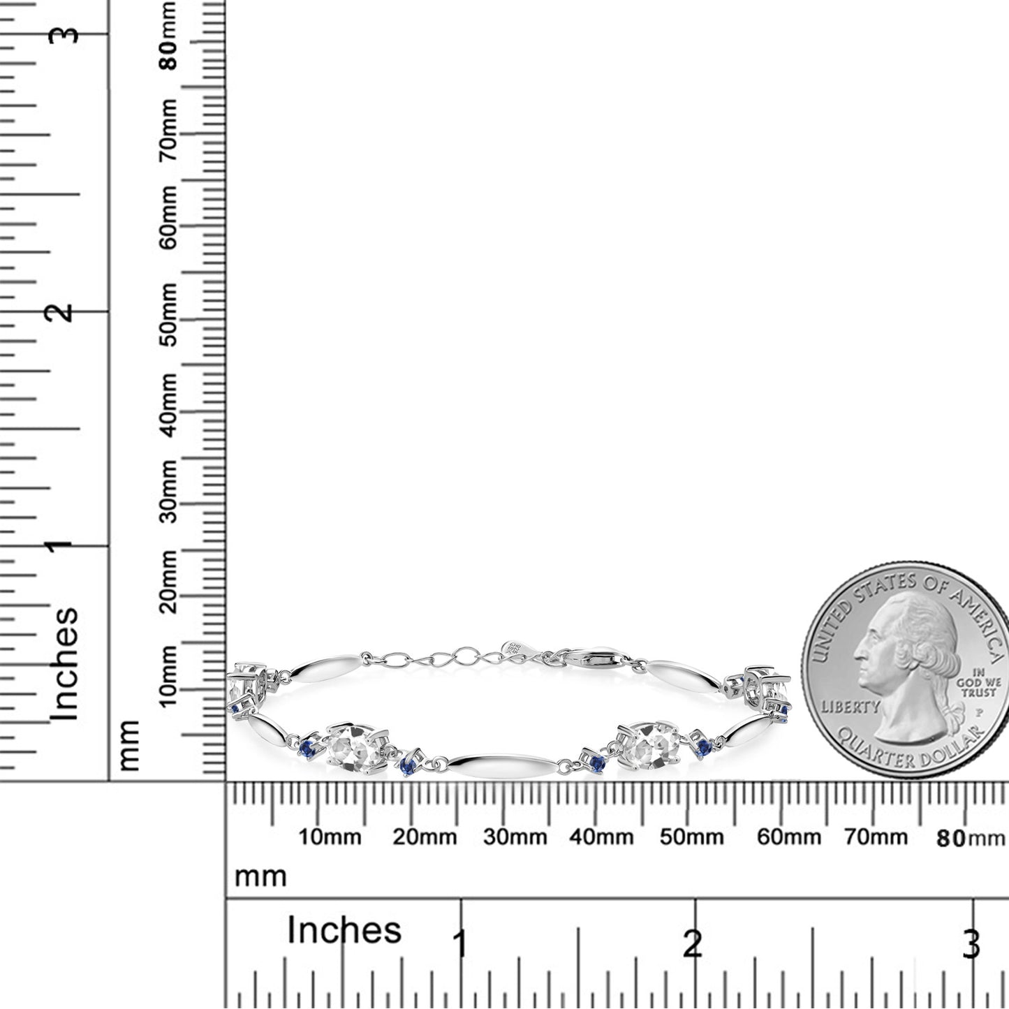 4.36カラット シンセティック ホワイトサファイア ブレスレット シンセティック サファイア シルバー925 9月 誕生石