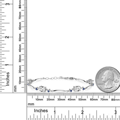 4.36カラット シンセティック ホワイトサファイア ブレスレット シンセティック サファイア シルバー925 9月 誕生石