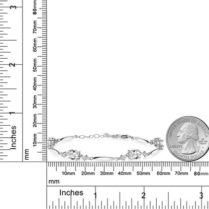 4.32カラット シンセティック ホワイトサファイア ブレスレット シルバー925 9月 誕生石