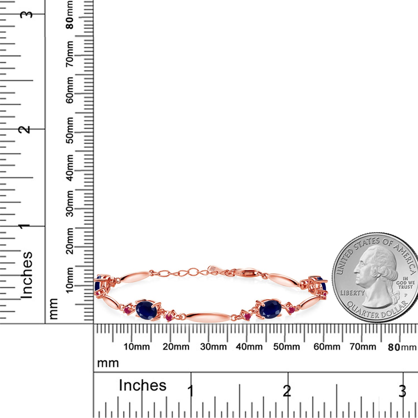 4.34カラット  天然 サファイア ブレスレット  天然 ルビー シルバー925 18金 ピンクゴールド 加工  9月 誕生石