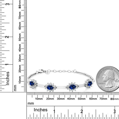 4カラット  シンセティック サファイア ブレスレット  シンセティック ホワイトサファイア シルバー925  9月 誕生石