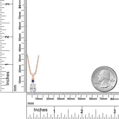 1.37カラット モアサナイト ネックレス シンセティック サファイア シルバー925 18金 ピンクゴールド 加工
