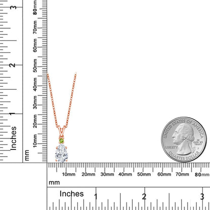 2.04カラット モアサナイト ネックレス 天然石 ペリドット シルバー925 18金 ピンクゴールド 加工