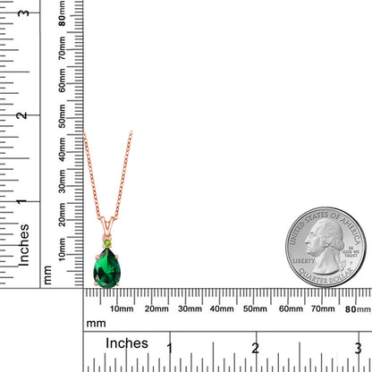 2.51カラット  ナノエメラルド ネックレス  天然石 ペリドット シルバー925 18金 ピンクゴールド 加工  5月 誕生石