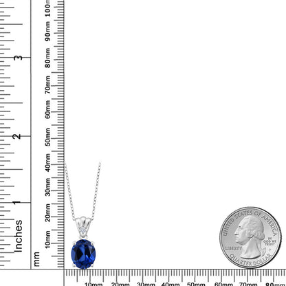 5.04カラット シンセティック サファイア ネックレス モアサナイト シルバー925 9月 誕生石