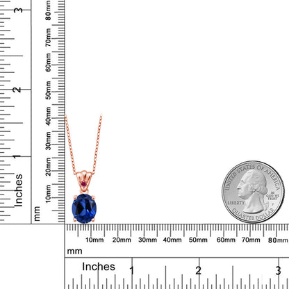 5.05カラット シンセティック サファイア ネックレス シンセティック ルビー シルバー925 18金 ピンクゴールド 加工 9月 誕生石